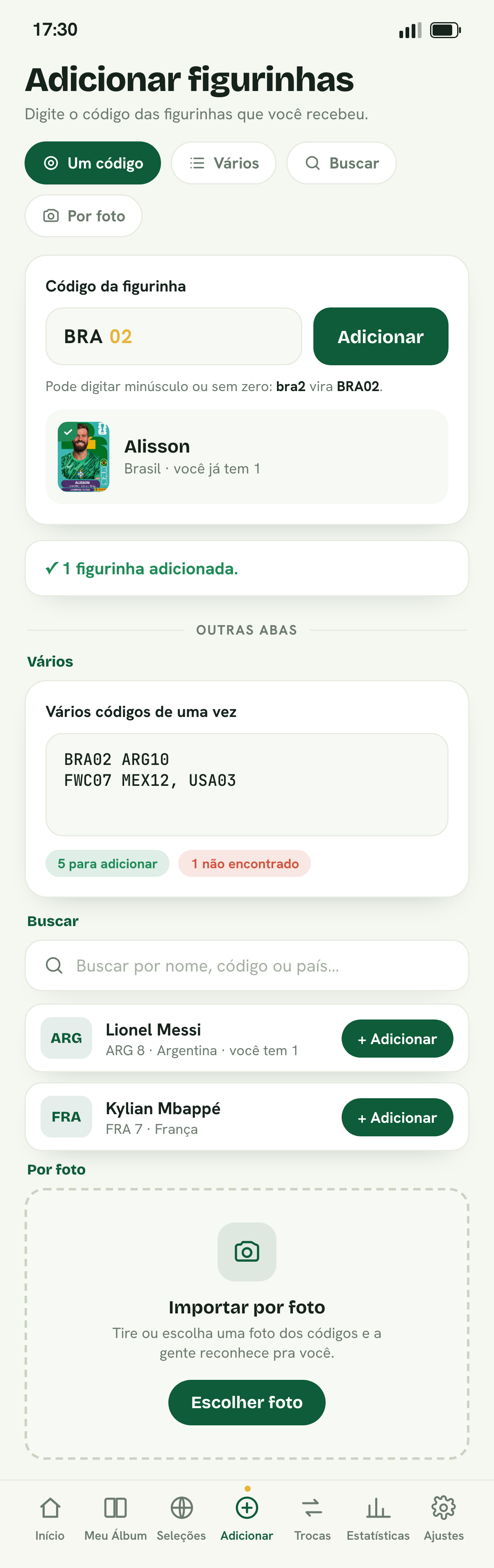 Modo adicionar por foto